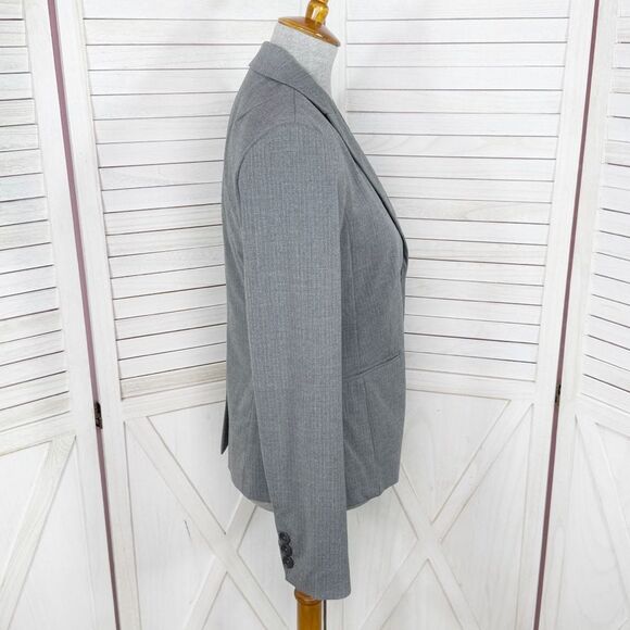 Banana Republic Pinstripe Two Button Blazer Jacket Grey Size 6 - Picture 3 of 14